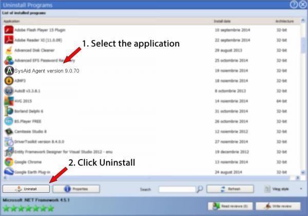 Uninstall SysAid Agent version 9.0.70