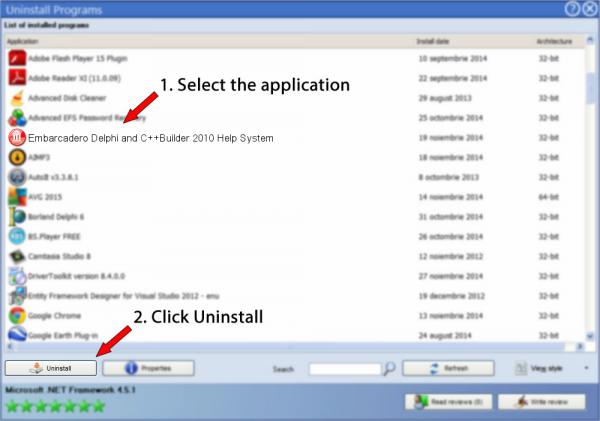 Uninstall Embarcadero Delphi and C++Builder 2010 Help System