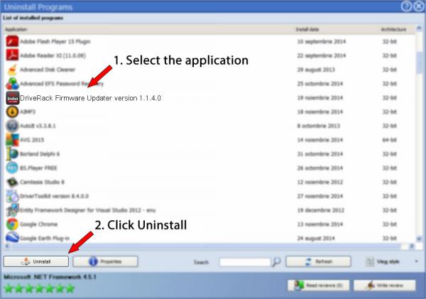 Uninstall DriveRack Firmware Updater version 1.1.4.0