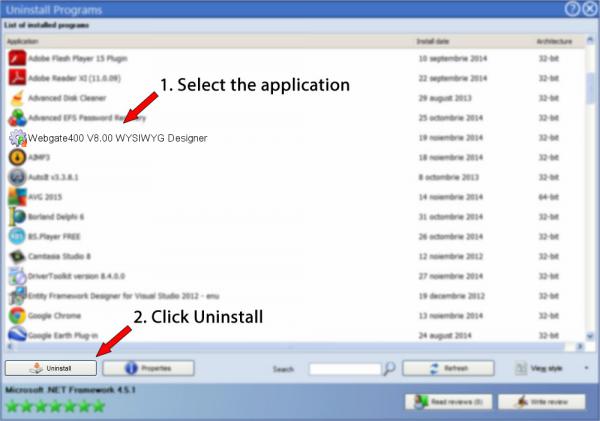 Uninstall Webgate400 V8.00 WYSIWYG Designer