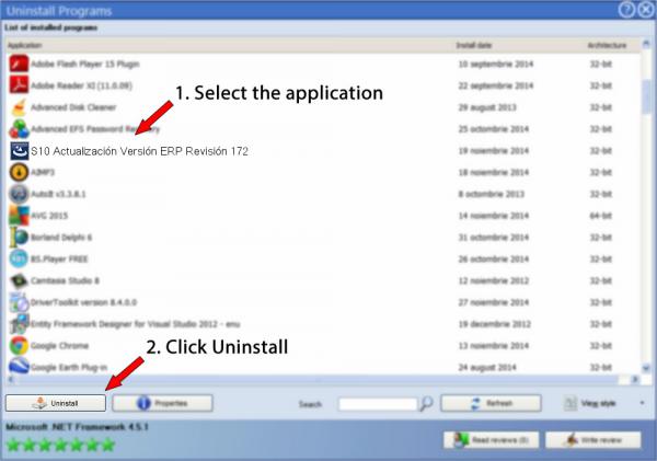 Uninstall S10 Actualización Versión ERP Revisión 172
