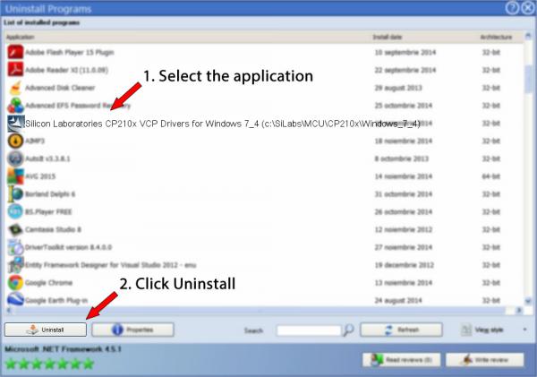 Uninstall Silicon Laboratories CP210x VCP Drivers for Windows 7_4 (c:\SiLabs\MCU\CP210x\Windows_7_4)