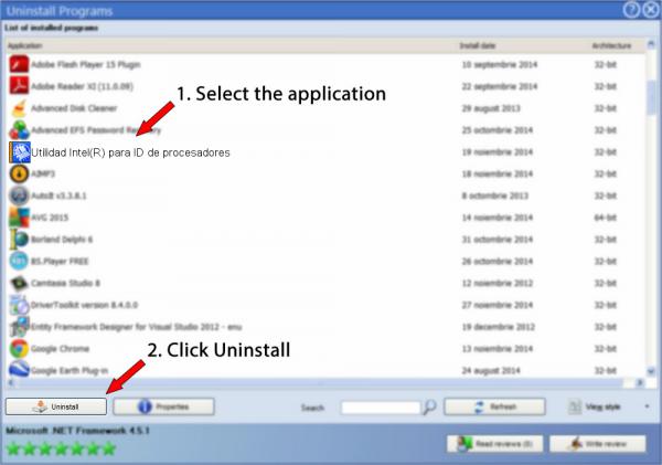 Uninstall Utilidad Intel(R) para ID de procesadores