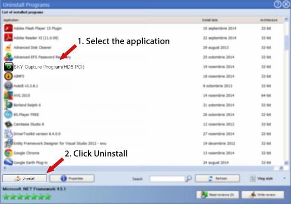 Uninstall SKY Capture Program(HD6 PCI)