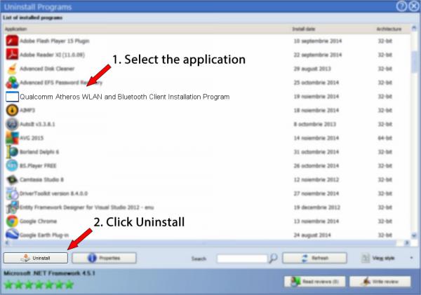 Uninstall Qualcomm Atheros WLAN and Bluetooth Client Installation Program