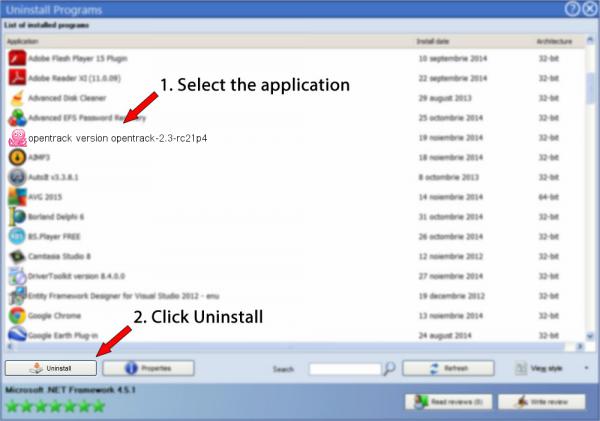 Uninstall opentrack version opentrack-2.3-rc21p4