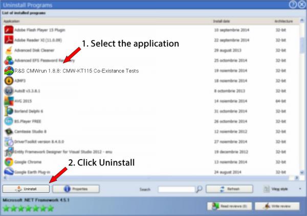 Uninstall R&S CMWrun 1.8.8: CMW-KT115 Co-Existance Tests