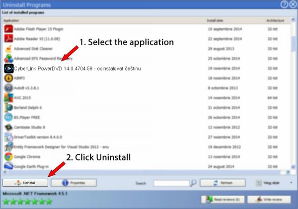Uninstall CyberLink PowerDVD 14.0.4704.58 - odinstalovat češtinu
