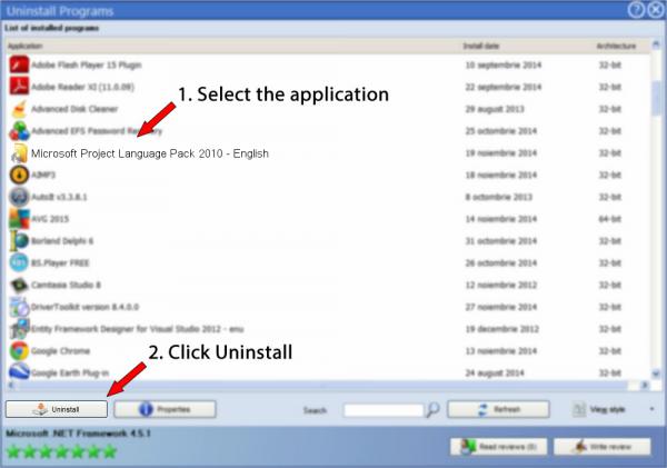 Uninstall Microsoft Project Language Pack 2010 - English