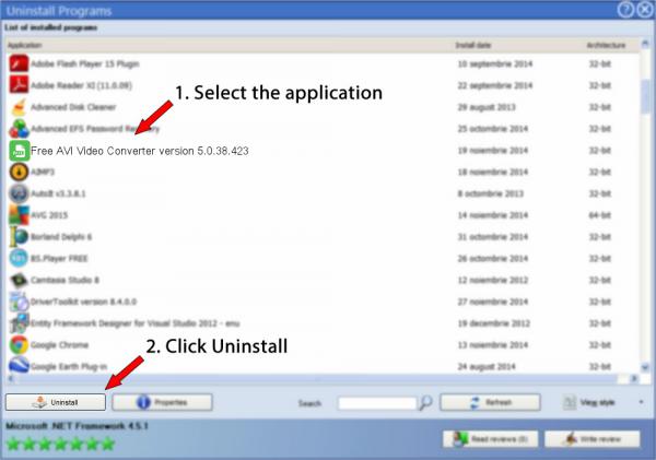 Uninstall Free AVI Video Converter version 5.0.38.423