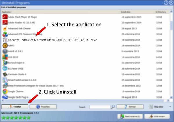 Uninstall Security Update for Microsoft Office 2010 (KB2597986) 32-Bit Edition