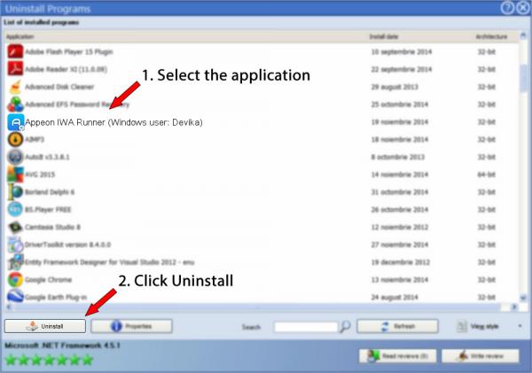Uninstall Appeon IWA Runner (Windows user: Devika)
