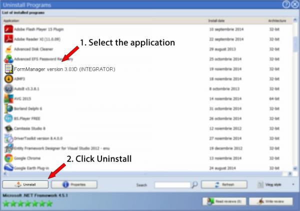 Uninstall FormManager version 3.03D (INTEGRATOR)