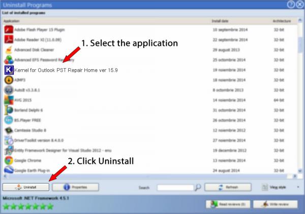Uninstall Kernel for Outlook PST Repair Home ver 15.9