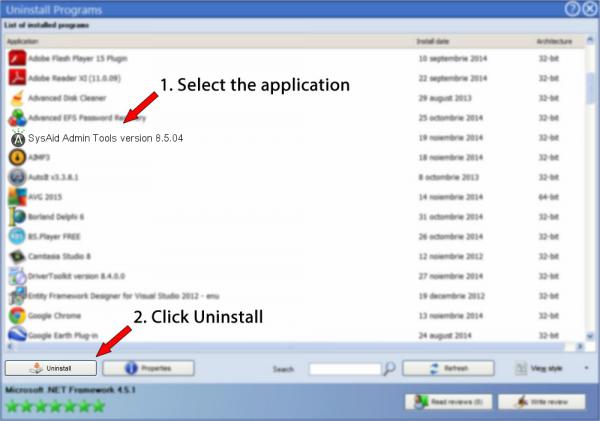 Uninstall SysAid Admin Tools version 8.5.04