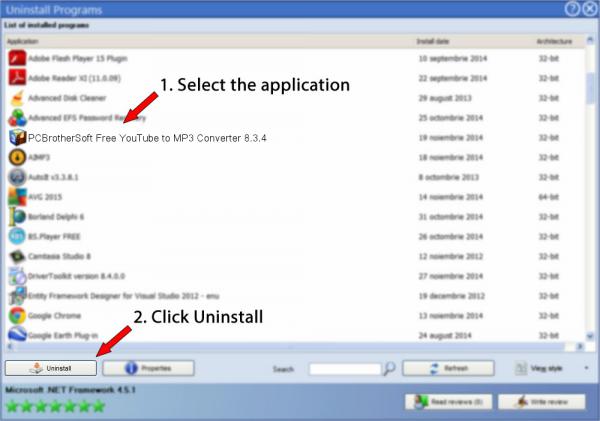 Uninstall PCBrotherSoft Free YouTube to MP3 Converter 8.3.4
