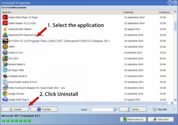 Uninstall WYSIWYG (d:\Program Files (x86)\CAST Software\WYSIWYG Release 361)