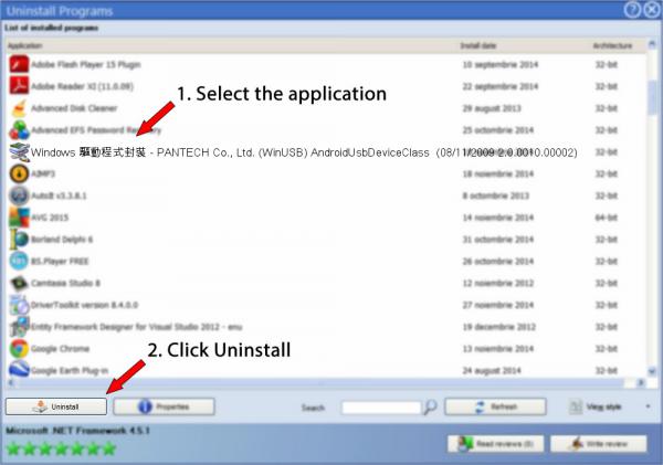 Uninstall Windows 驅動程式封裝 - PANTECH Co., Ltd. (WinUSB) AndroidUsbDeviceClass (08/11/2009 2.0.0010.00002)
