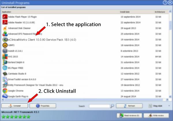 Uninstall eClinicalWorks Client 10.0.80 Service Pack 1B3 (4.0)