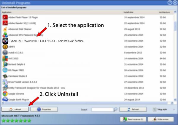 Uninstall CyberLink PowerDVD 11.0.1719.51 - odinstalovat češtinu