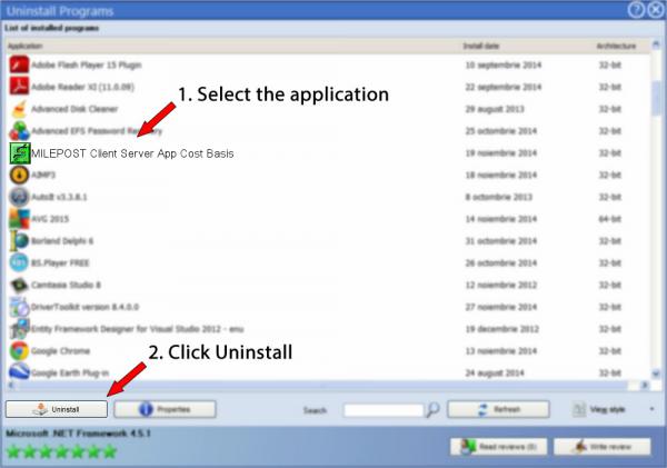 Uninstall MILEPOST Client Server App Cost Basis